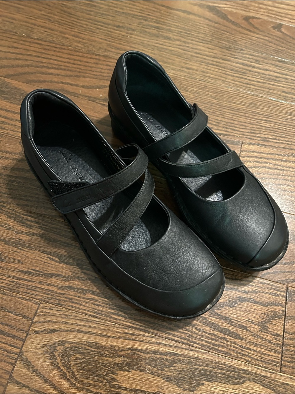 Black Double-Strap Preppy Mary Jane Flats size 7.5